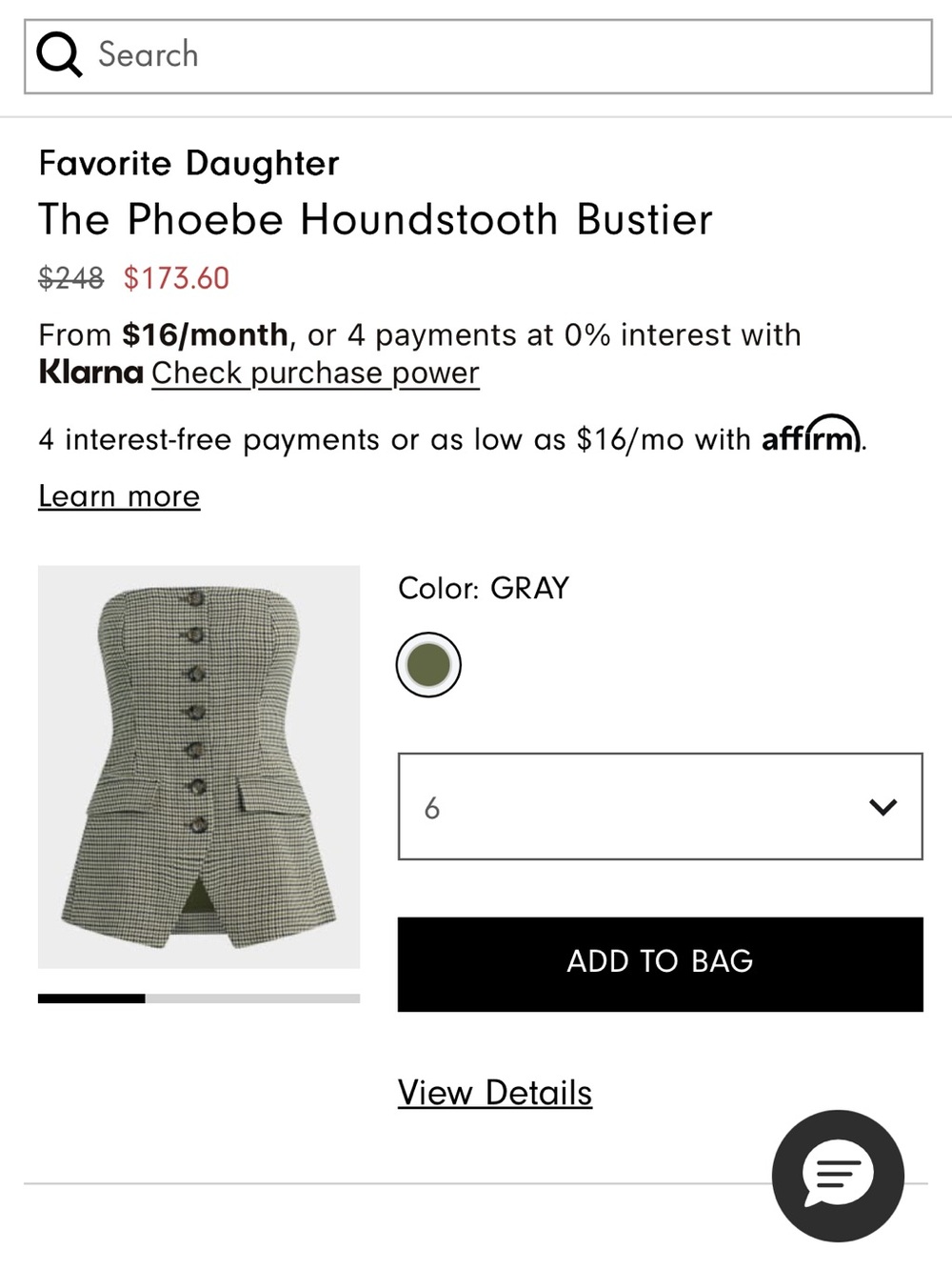 Favorite Daughter
The Phoebe Houndstooth Bustier - Picture 2 of 2